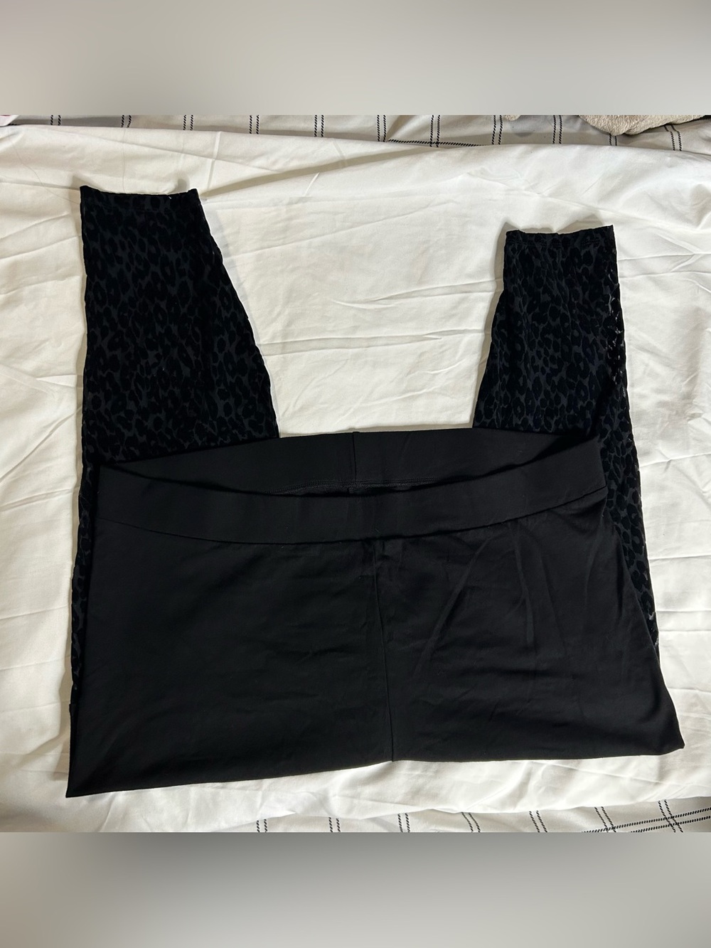 torrid Black High-Waist Ponte Leggings with Leopard Mesh Panels
